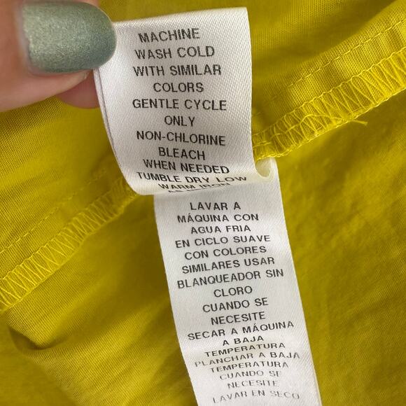 Donna Morgan Womens Colorblock Short Sleeve V-Neck Green/Yellow Maxi Dress US 4 - Picture 10 of 11